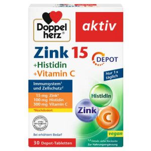 DOPPELHERZ Zink 15 mg+Histidin+Vit.C Depot aktiv