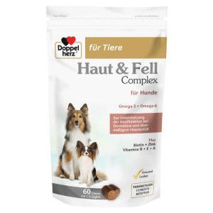 DOPPELHERZ für Tiere Haut&Fell Compl.Chews f.Hunde